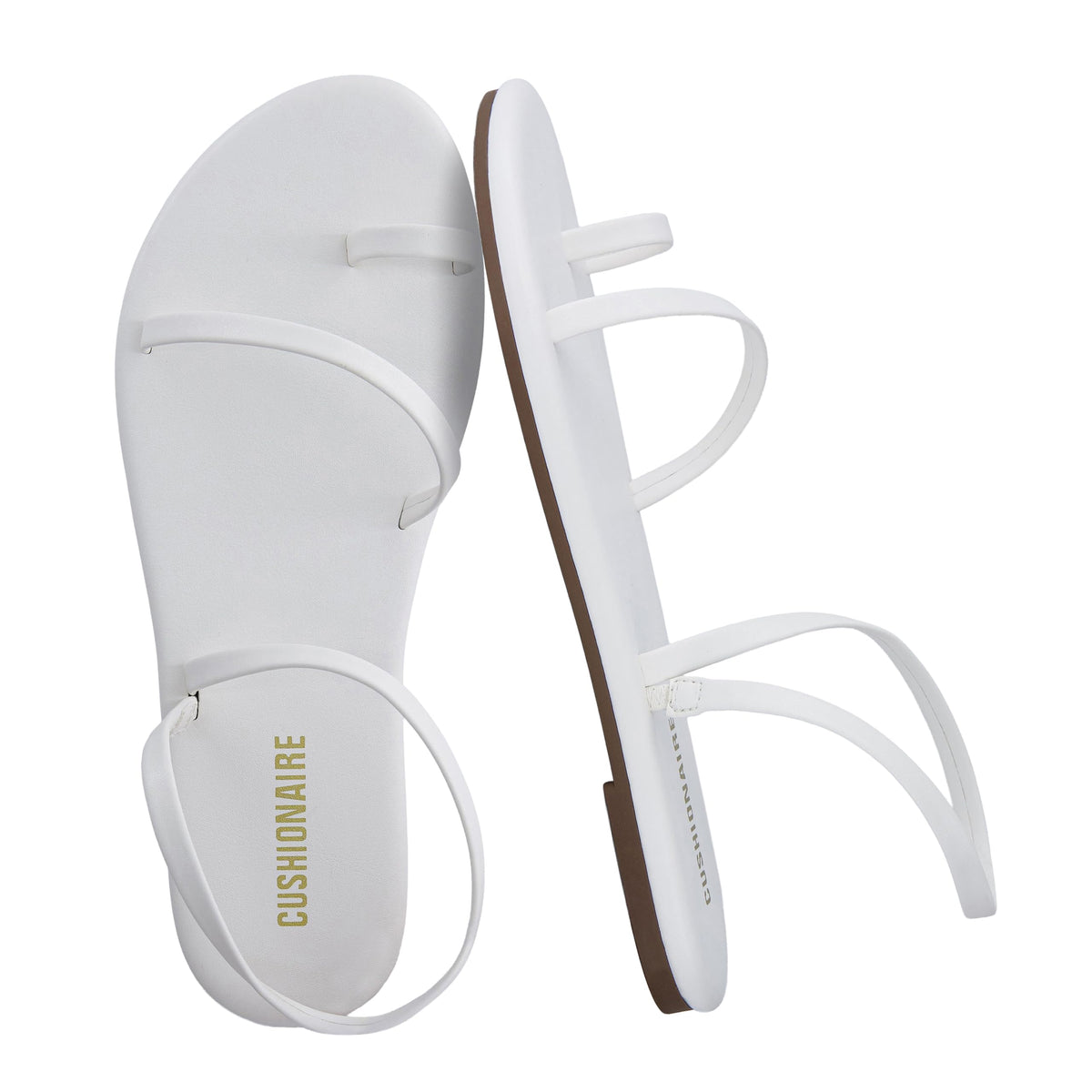 CUSHIONAIRE Chai Strappy Flip Flops for Women, Comfortable Casual Women Sandals with Memory Foam