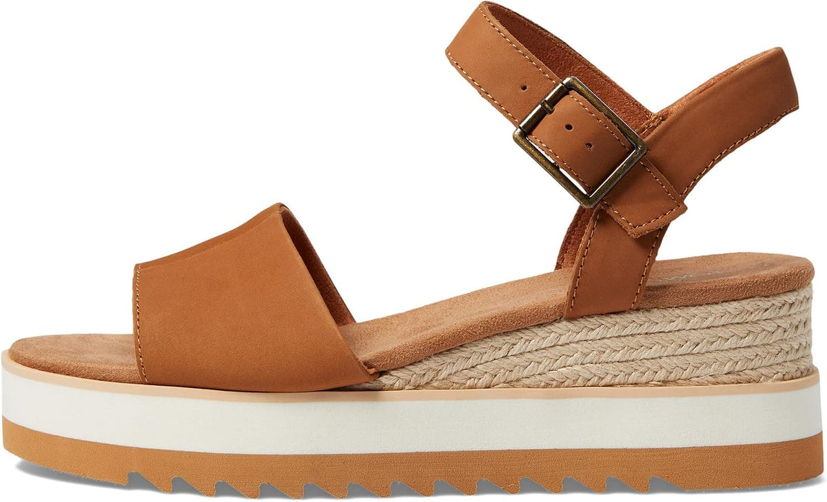 TOMS Women's Diana Wedge Sandal, Leather Upper, CloudBound Insole