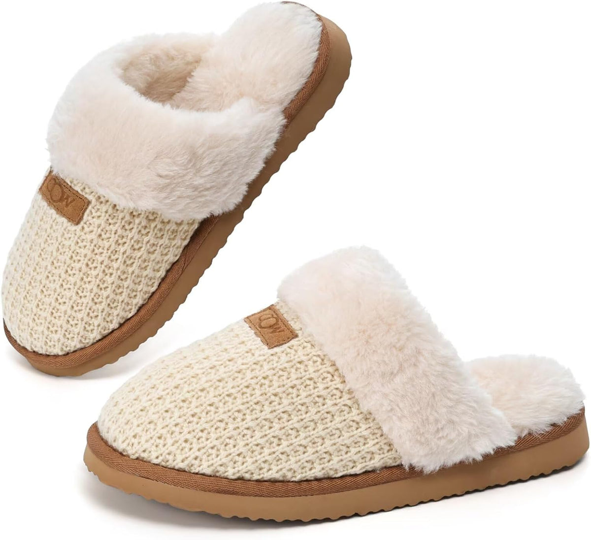 OOW Cozy House Slippers for Women with Memory Foam Fuzzy Shoes for Indoor