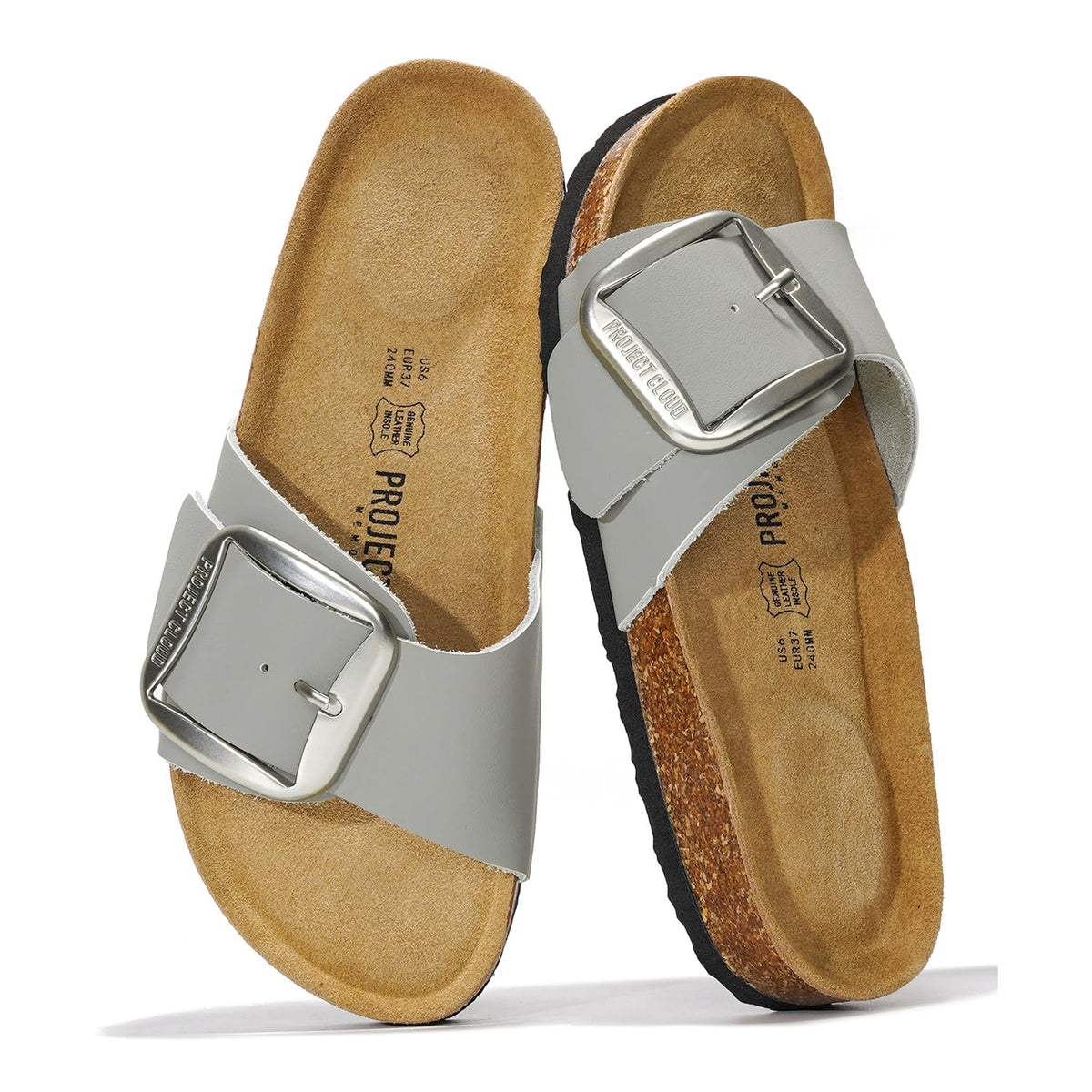 Project Cloud 100% Genuine Leather Sandals Women Comfortable Womens Slides