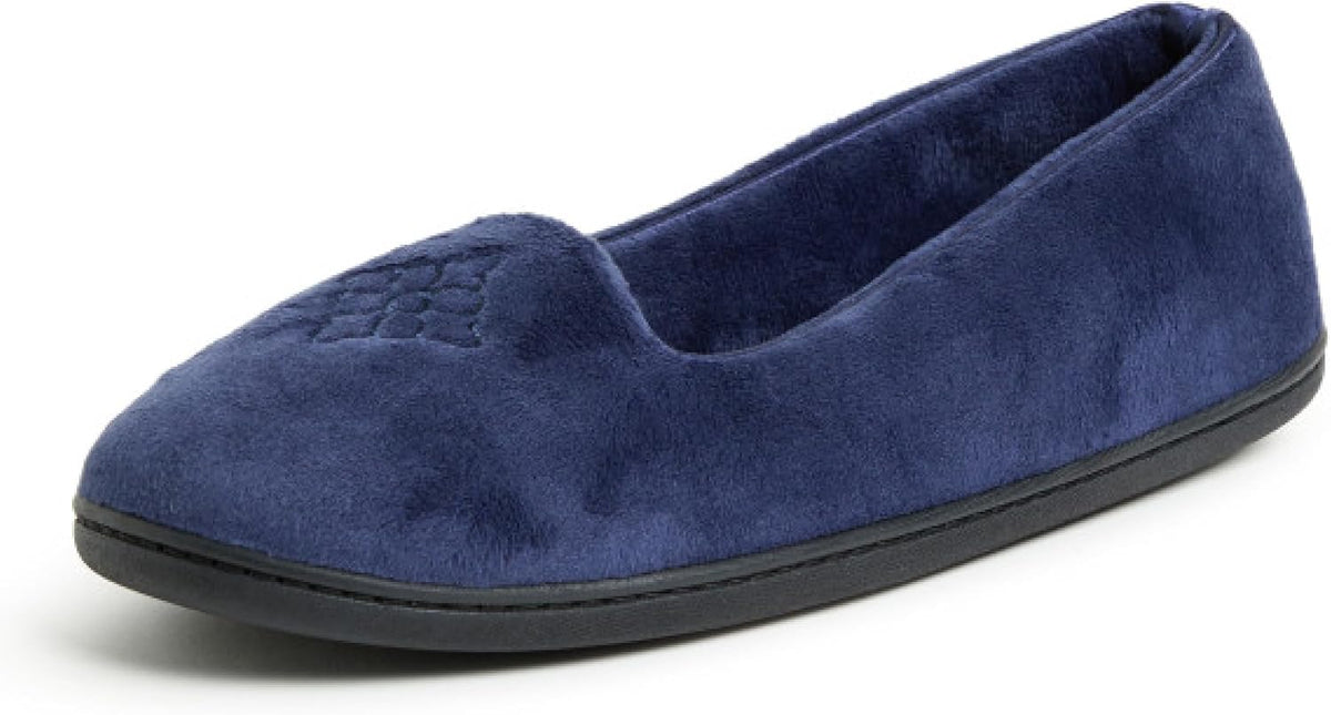 Dearfoams Women's Rebecca Soft Memory Foam Lightweight House Shoes Cozy Loafer with Warm Lining and Wide Widths Slipper