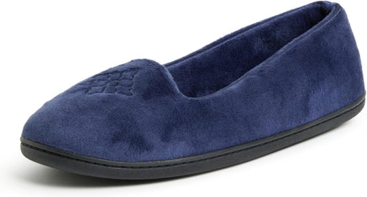 Dearfoams Women's Rebecca Soft Memory Foam Lightweight House Shoes Cozy Loafer with Warm Lining and Wide Widths Slipper