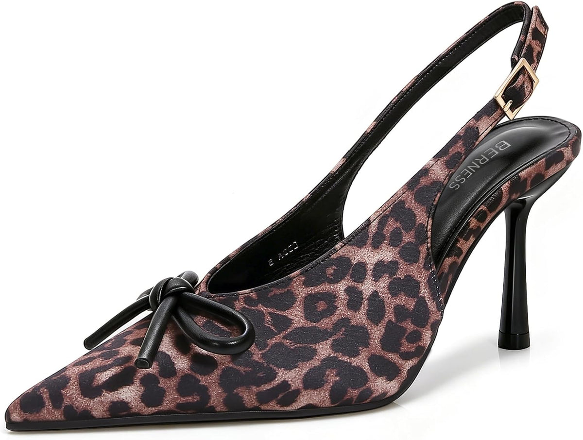Berness Women's Pointed Toe Pumps, 3.5 Inch Stiletto Slingback Heels
