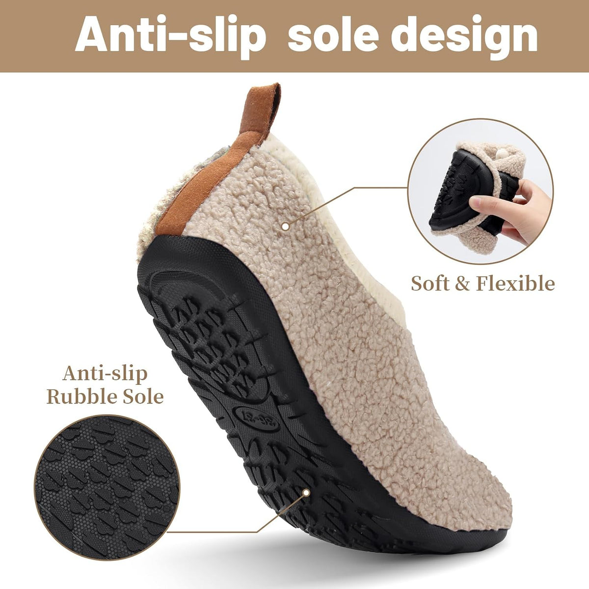 Ibeauti Women Mens House Slippers Barefoot House Shoes Non Slip