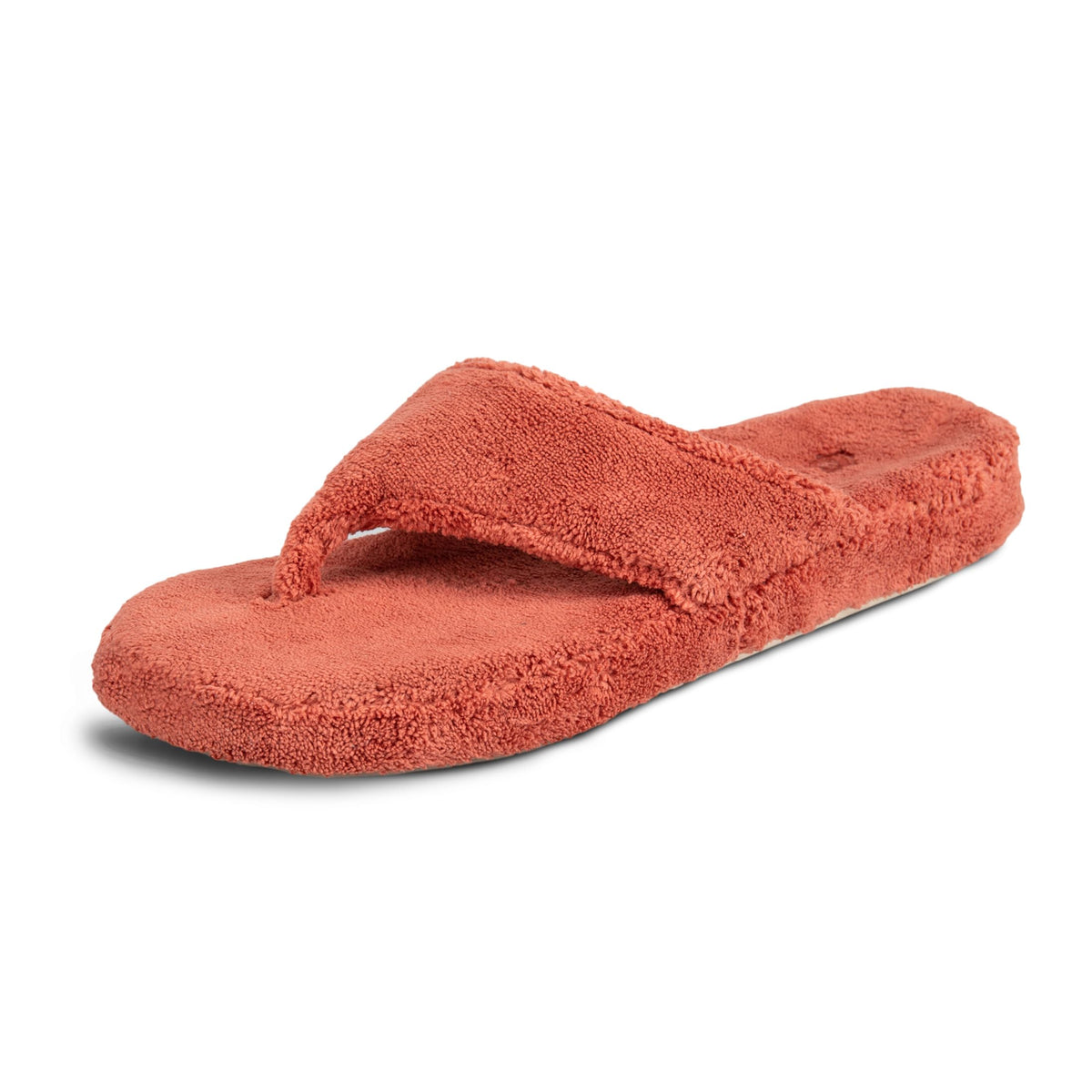 Acorn Women's Spa Thong Slippers with Cloud Contour Comfort - Arch Support and Plush Fluffy Terry Lining, Perfect for Beach, Camping, Poolside, or Bathroom Wear