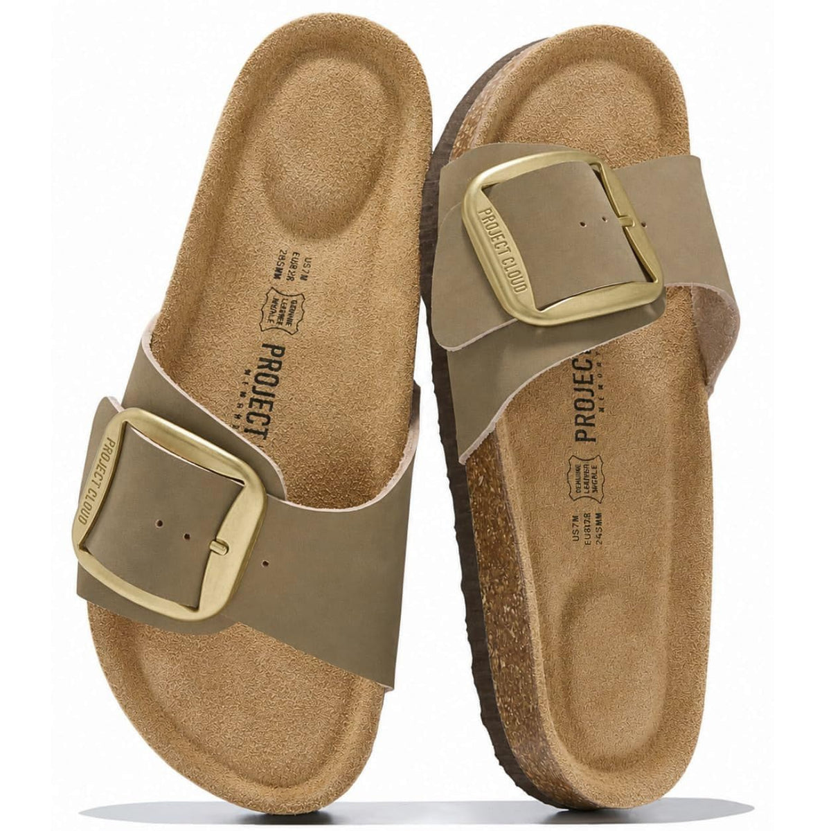 Project Cloud 100% Genuine Leather Sandals Women Comfortable Womens Slides