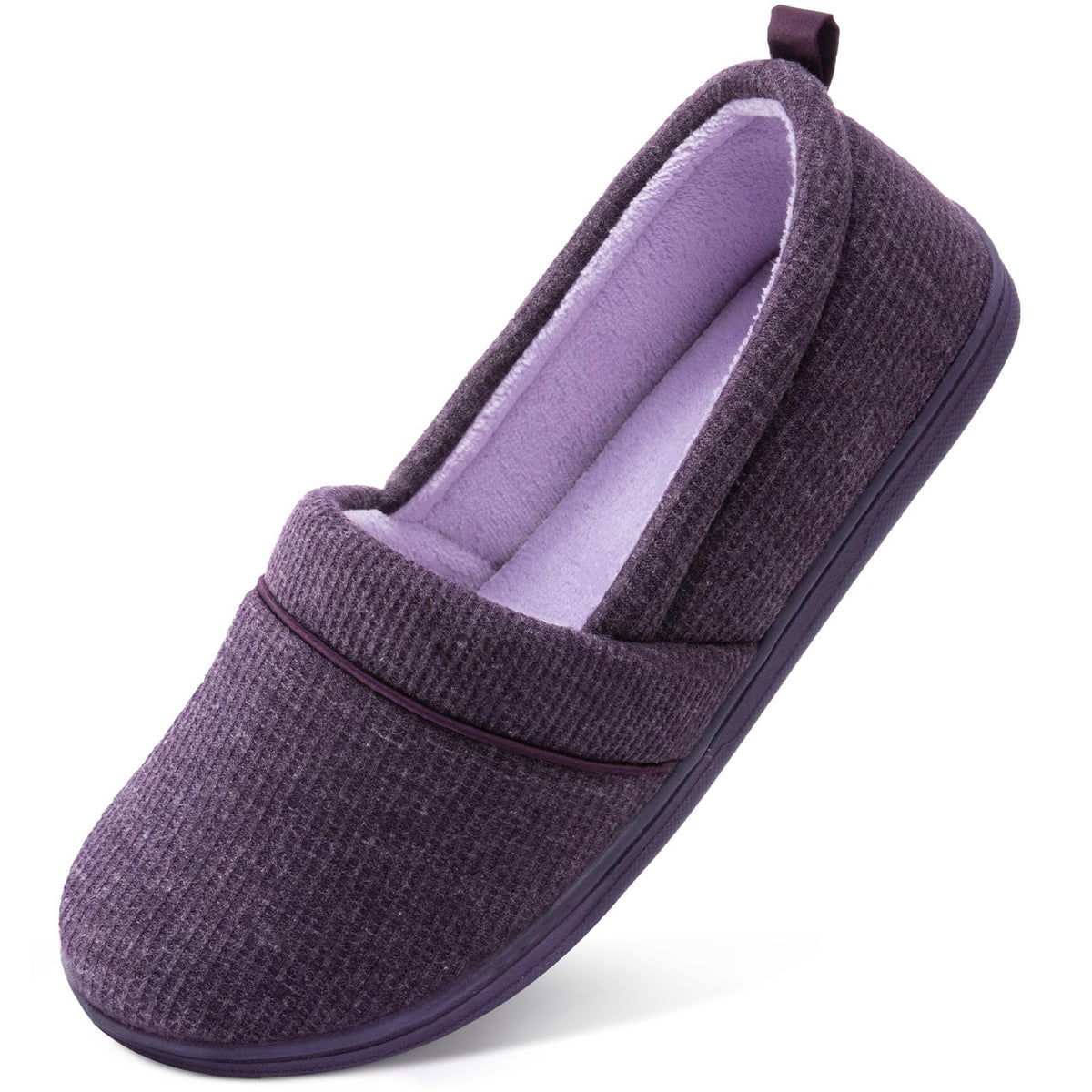 HomeTop Women's Comfy Loafer Slippers Memory Foam Non-slip House Shoes