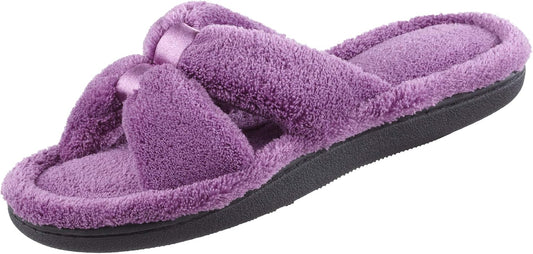 isotoner Women's Microterry X-Slide Slippers with Memory Foam Comfort
