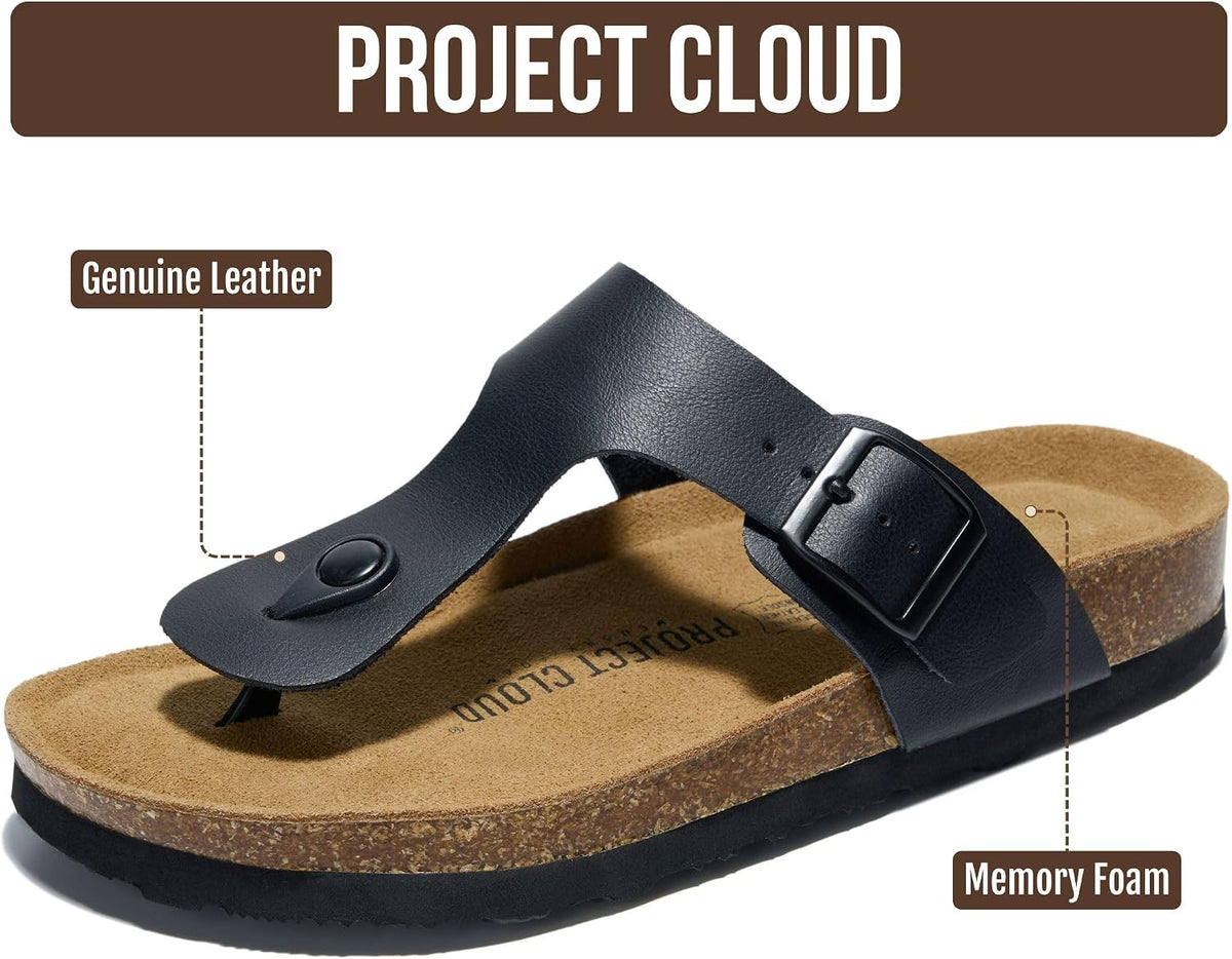 Project Cloud 100% Genuine Leather Thong Sandals & Flip Flops for Women
