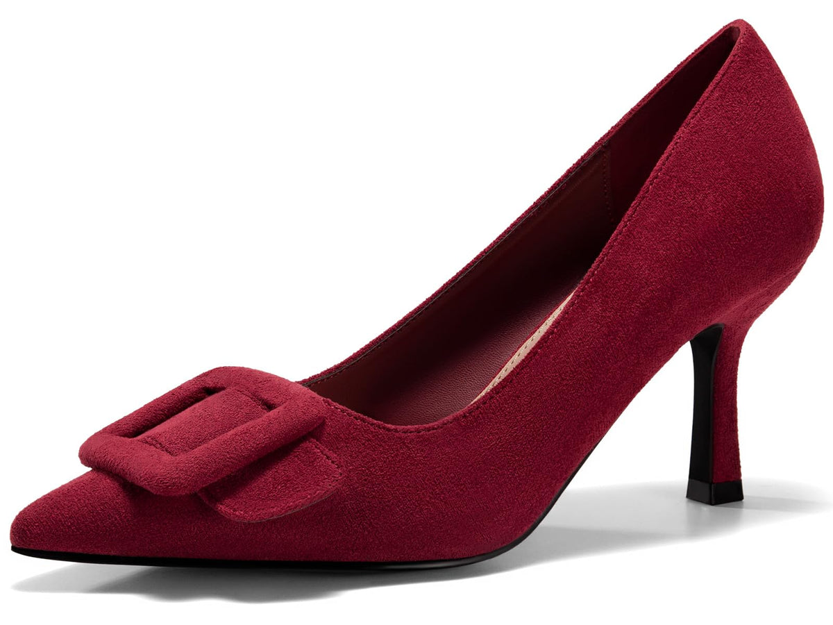 Coutgo Women's Closed Pointed Toe Pumps Stiletto High Heels Wedding Party Dress Shoes
