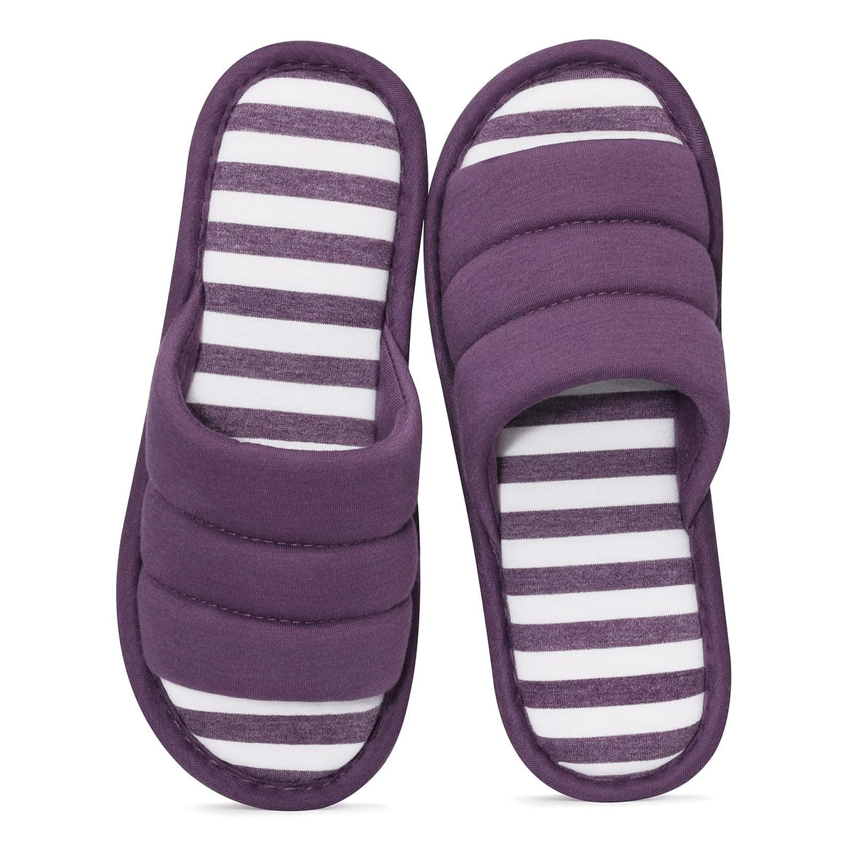 shevalues Open Toe House Slippers for Women Men Memory Foam Bedroom Shoes