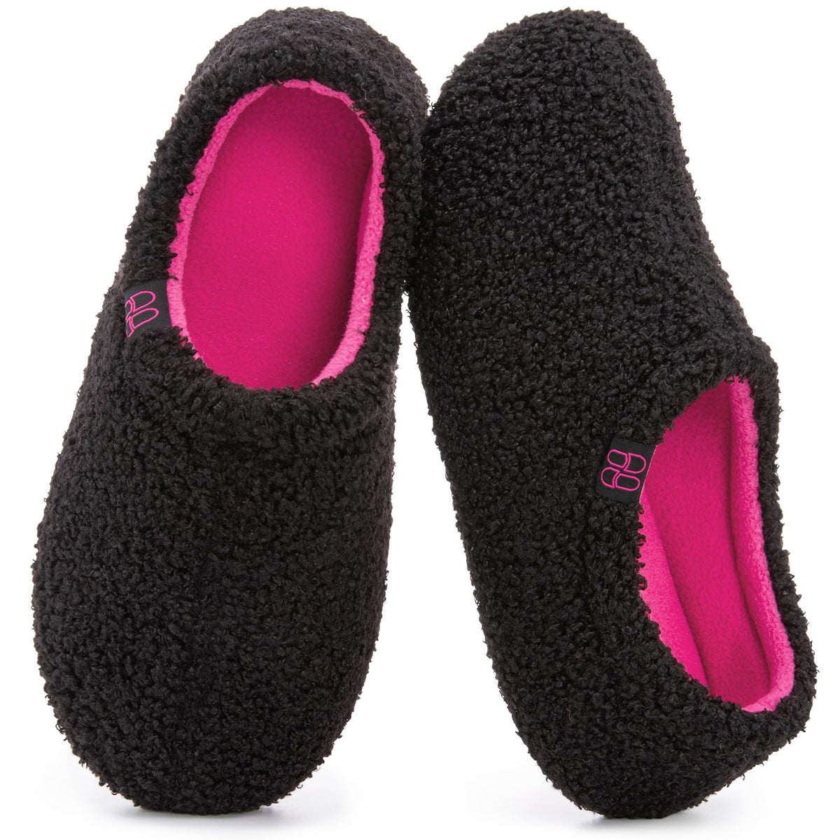 HomeTop Women's Fuzzy Curly Fur Fleece Lining Memory Foam Loafer Slippers