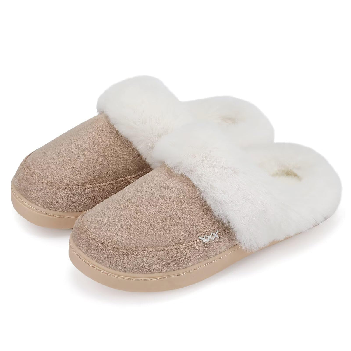 NineCiFun Women's and Men's Memory Foam House Slippers, Faux Fur Lined Indoor Fuzzy Slippers with No-slip Sole, Slip on Suede Home Shoes, Warm Winter Gift for Women & Men