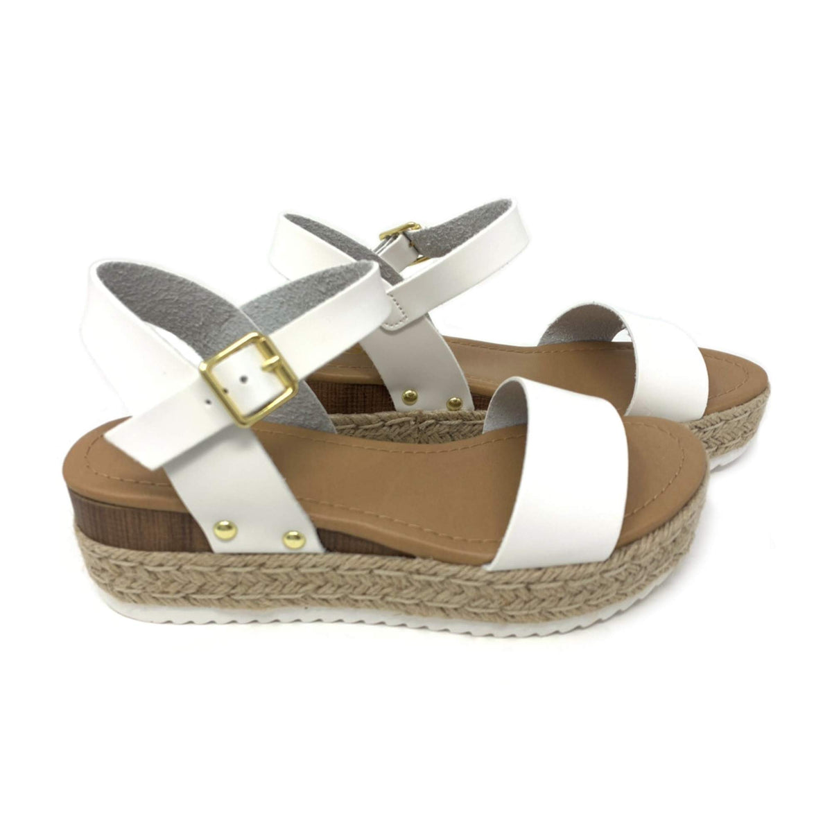 Soda CLIP ~ Women Open Toe Ankle Strap Platform Espadrille Sandal