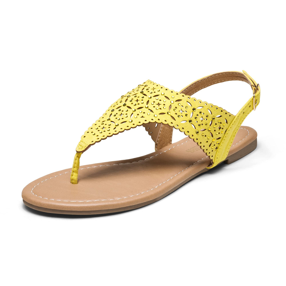 DREAM PAIRS Women's T-Strap Gladiator Flat Sandals