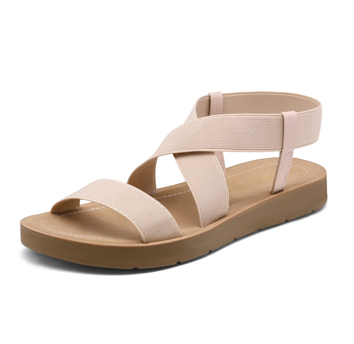 DREAM PAIRS Women's Elastic Ankle Strap Flat Sandals