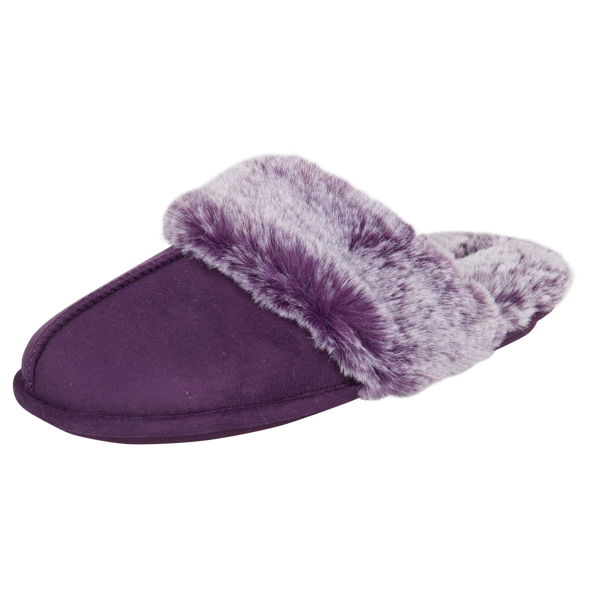 Jessica Simpson womens Comfy Faux Fur House Slipper Scuff Memory Foam Slip on Anti-skid SoleSlipper