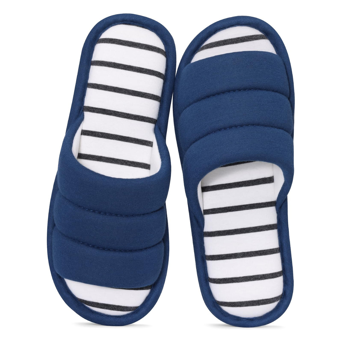 shevalues Open Toe House Slippers for Women Men Memory Foam Bedroom Shoes