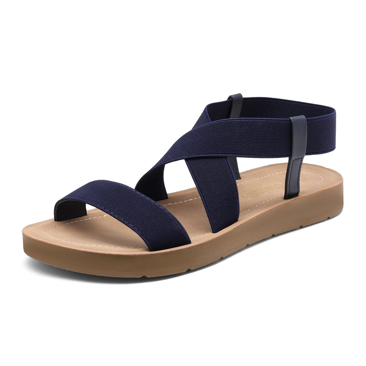 DREAM PAIRS Women's Elastic Ankle Strap Flat Sandals