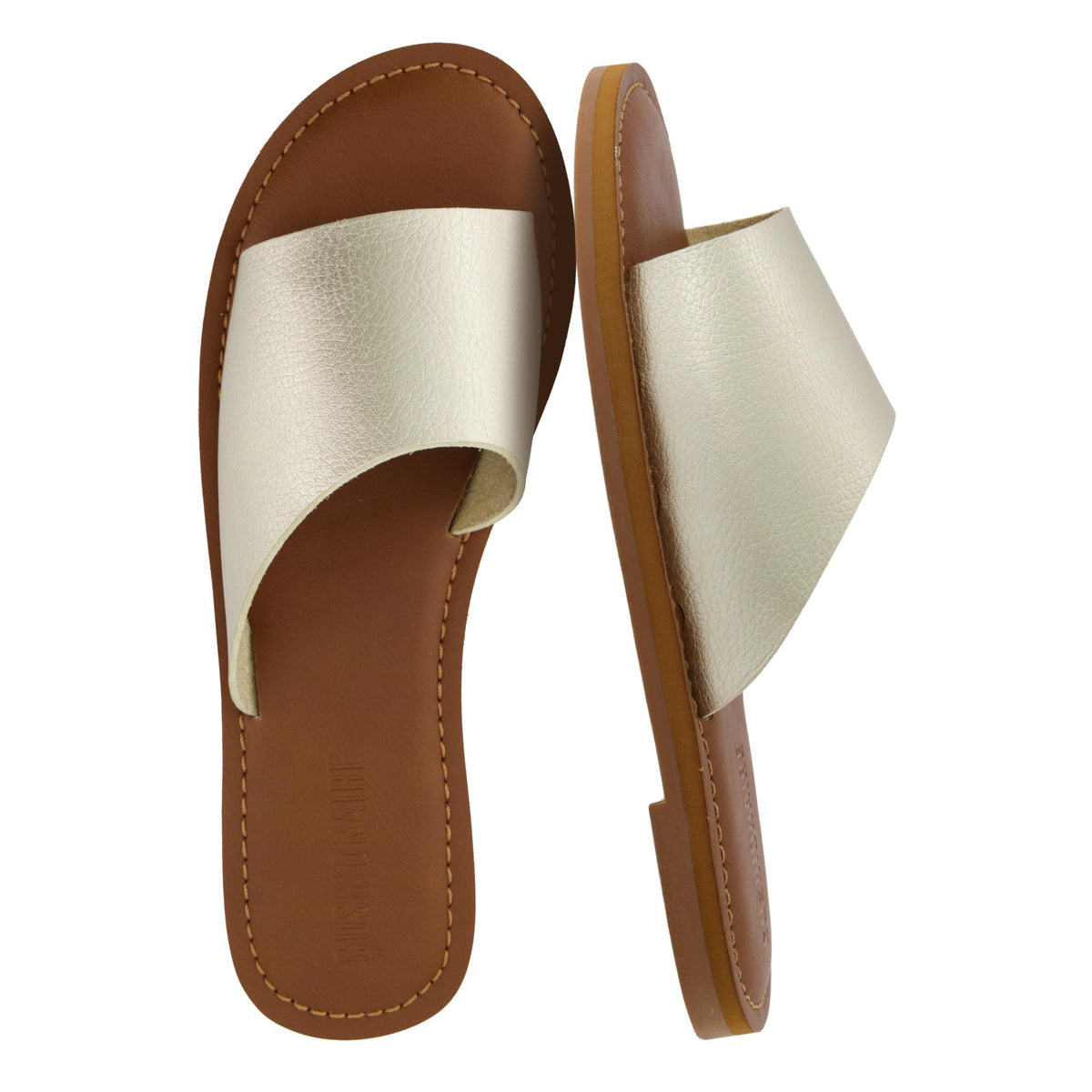 CUSHIONAIRE Carly Slide Sandals for Women with Memory Foam