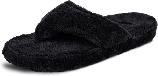 Acorn Women's Spa Thong Slippers with Cloud Contour Comfort - Arch Support and Plush Fluffy Terry Lining, Perfect for Beach, Camping, Poolside, or Bathroom Wear