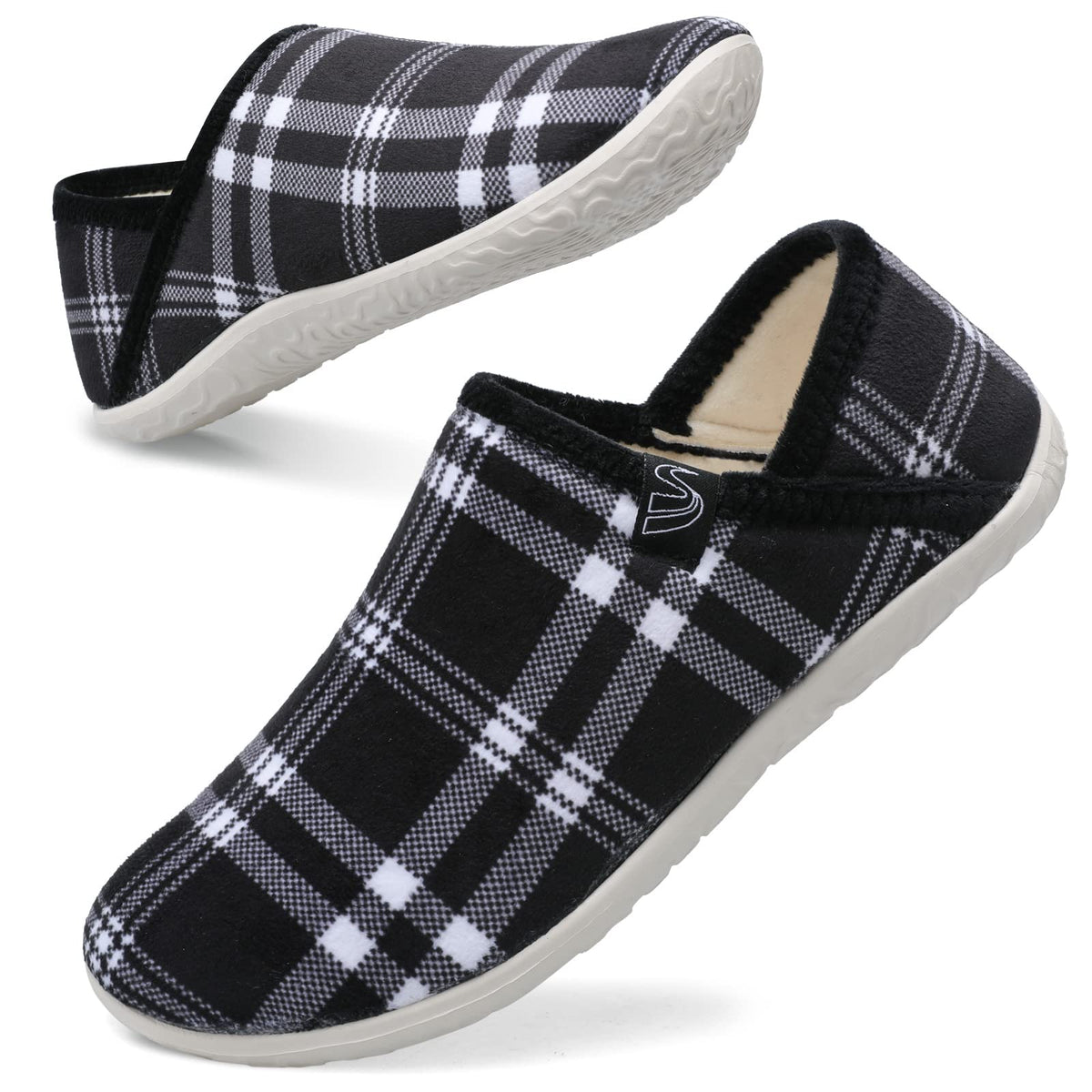 Spesoul Fuzzy House Slippers for Women Men Indoor Closed Back Lightweight Cozy Faux Furry Lining Barefoot House Shoes Slipper Socks for Bedroom Home Office Yoga Outdoor Walking Shoes
