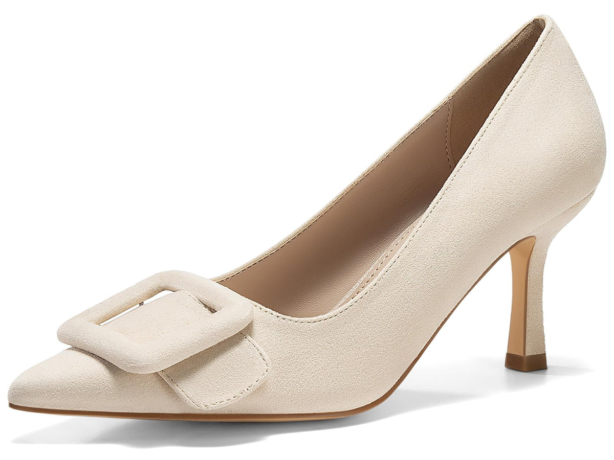 Coutgo Women's Closed Pointed Toe Pumps Stiletto High Heels Wedding Party Dress Shoes