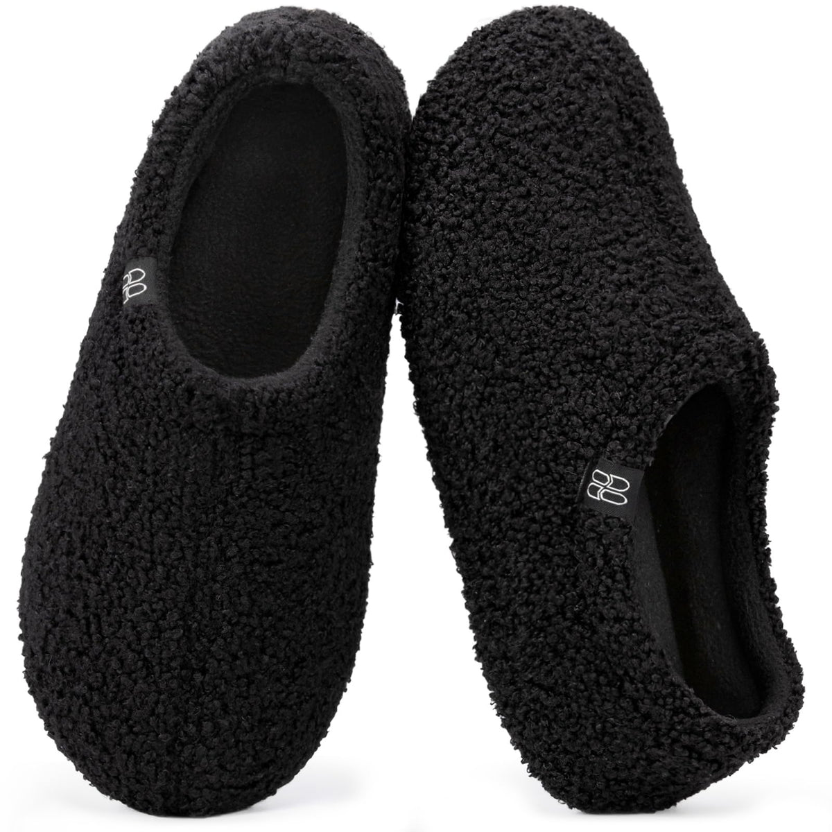 HomeTop Women's Fuzzy Curly Fur Fleece Lining Memory Foam Loafer Slippers