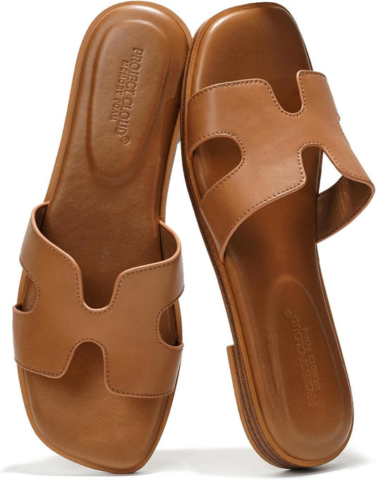 Project Cloud 100% Genuine Leather Sandals Women Flats For Women (Jannel)