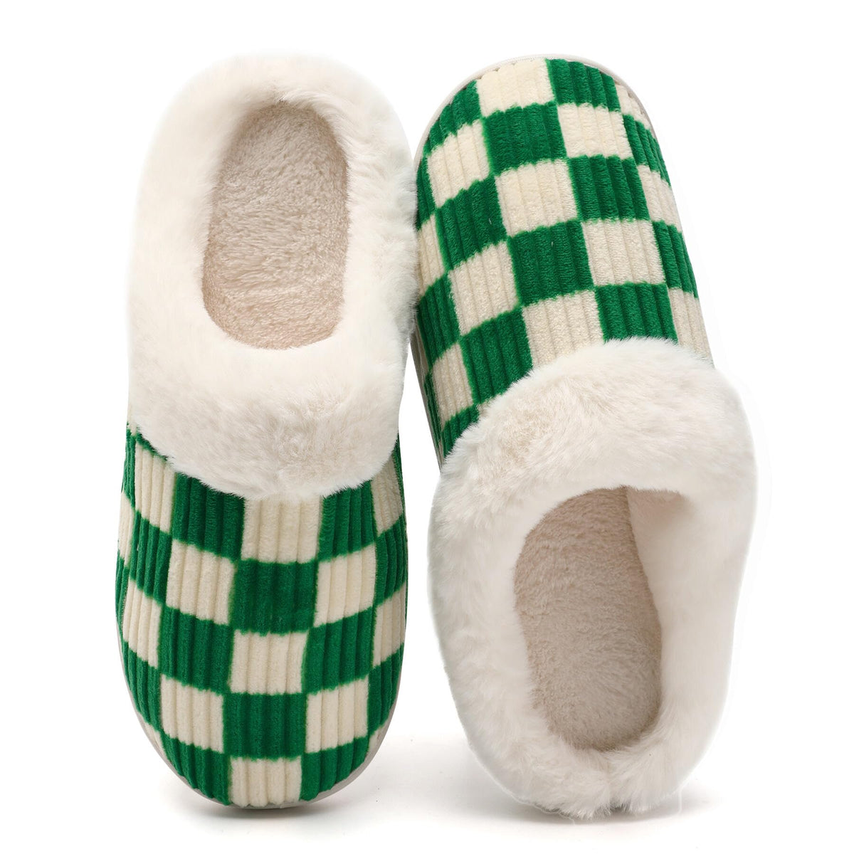 Guyarns House Slippers for Women & Men - Fuzzy, Casual Indoor/Outdoor Shoes with Memory Foam & Faux Fur Lining