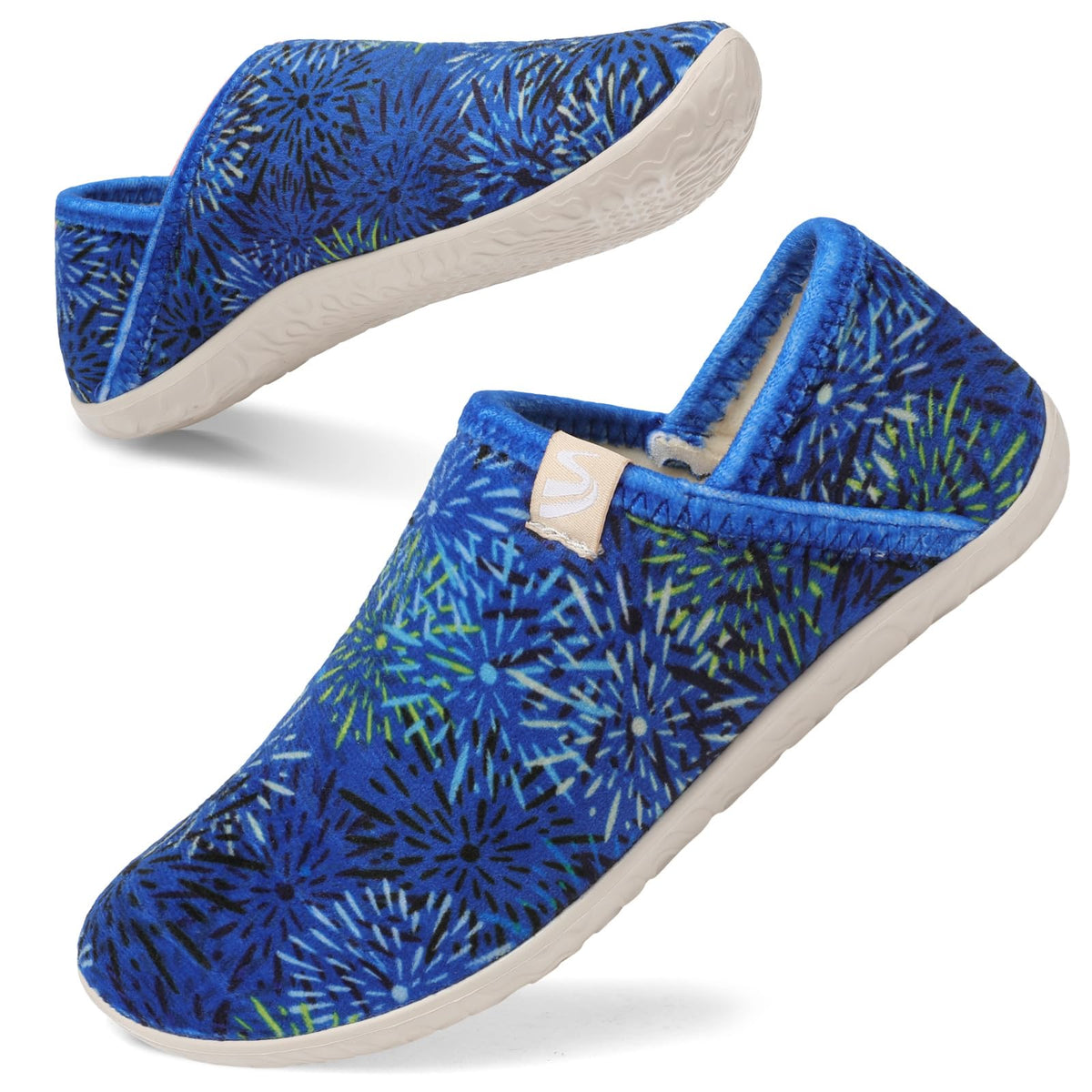 Spesoul Fuzzy House Slippers for Women Men Indoor Closed Back Lightweight Cozy Faux Furry Lining Barefoot House Shoes Slipper Socks for Bedroom Home Office Yoga Outdoor Walking Shoes