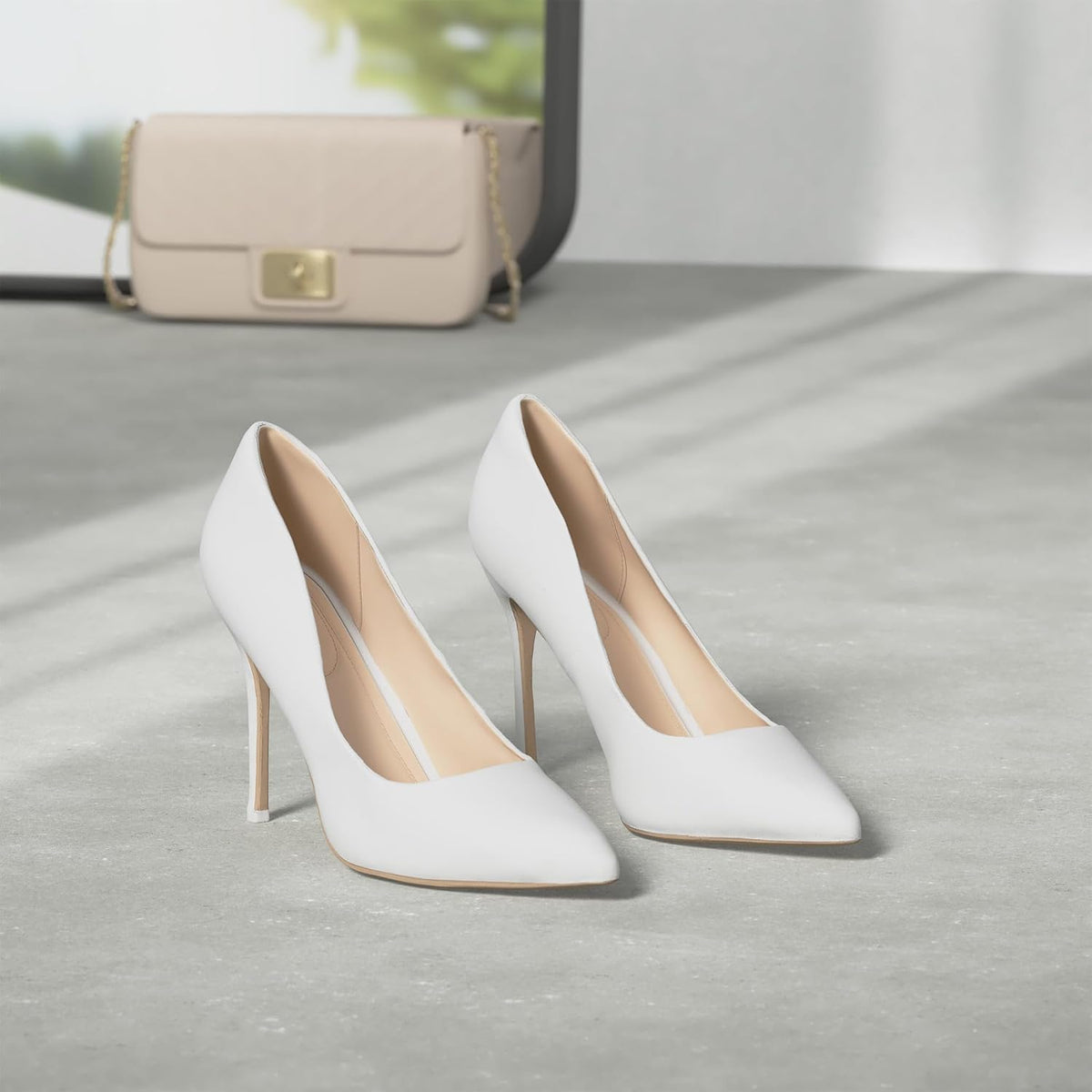 mysoft Women's High Heels Pumps Closed Pointed Toe Stiletto 4IN Dress Shoes