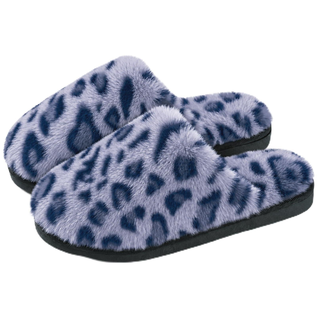 JOLLYVOGUE Cheetah Slippers for Women, Leopard Memory Foam House Shoes