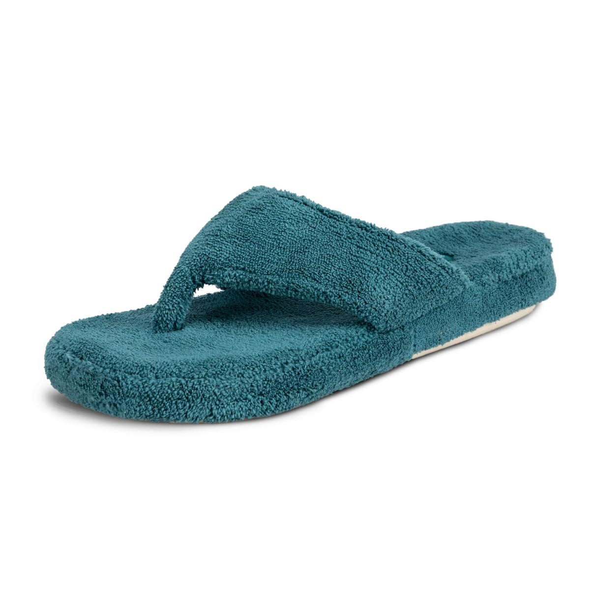 Acorn Women's Spa Thong Slippers with Cloud Contour Comfort - Arch Support and Plush Fluffy Terry Lining, Perfect for Beach, Camping, Poolside, or Bathroom Wear