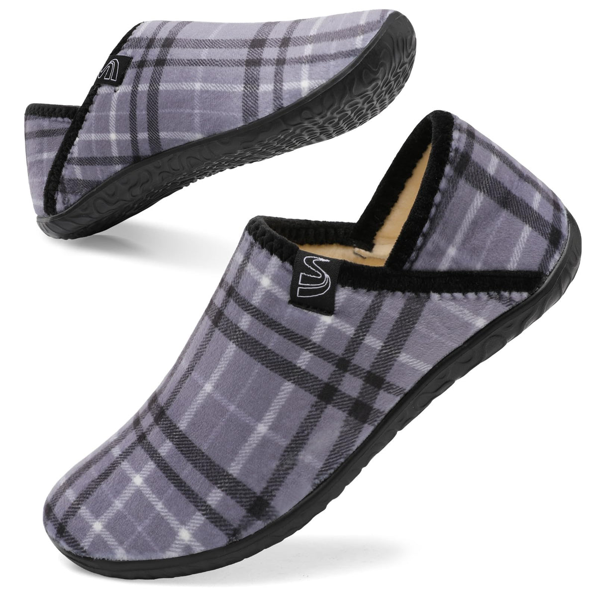 Spesoul Fuzzy House Slippers for Women Men Indoor Closed Back Lightweight Cozy Faux Furry Lining Barefoot House Shoes Slipper Socks for Bedroom Home Office Yoga Outdoor Walking Shoes