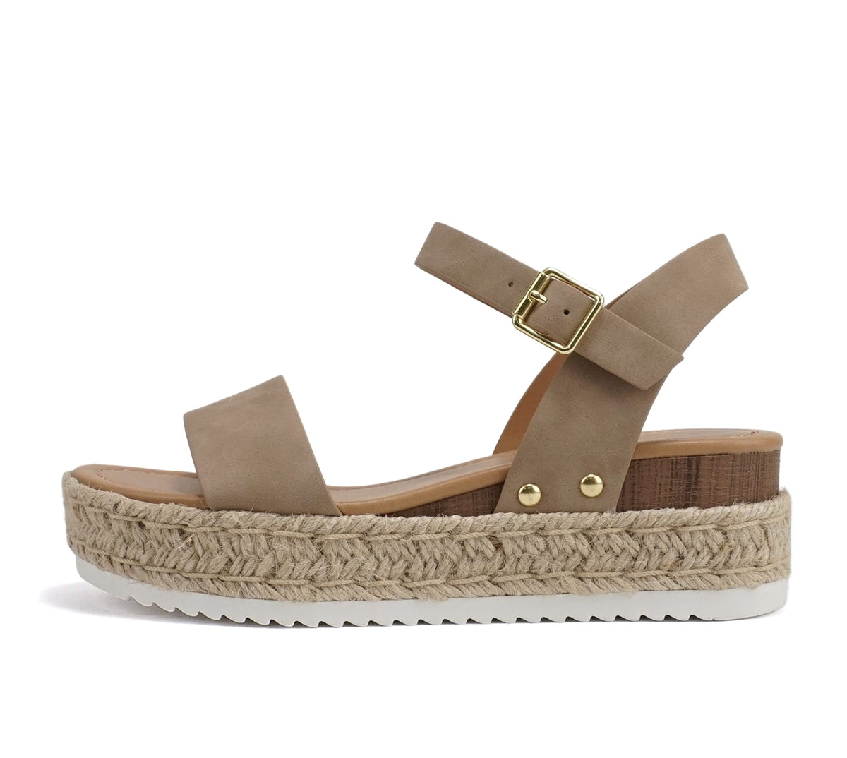 Soda CLIP ~ Women Open Toe Ankle Strap Platform Espadrille Sandal