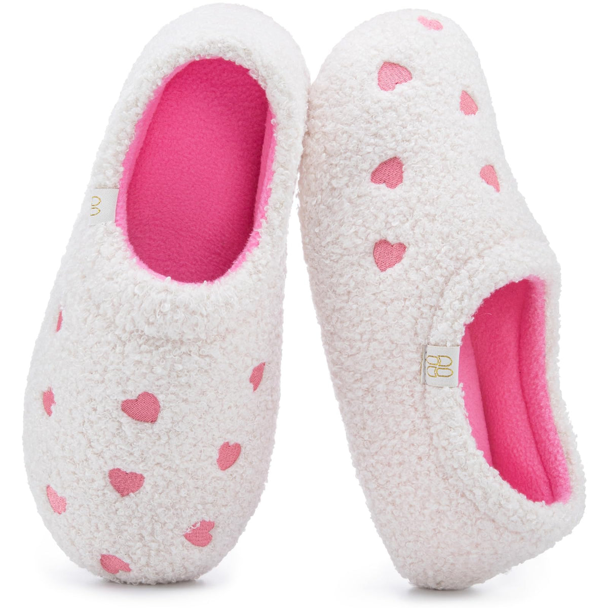 HomeTop Women's Fuzzy Curly Fur Fleece Lining Memory Foam Loafer Slippers
