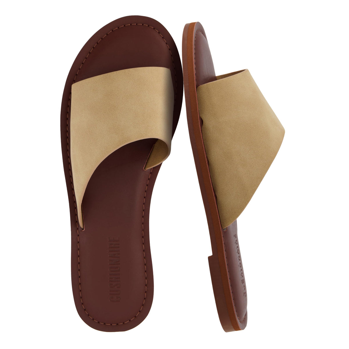 CUSHIONAIRE Carly Slide Sandals for Women with Memory Foam