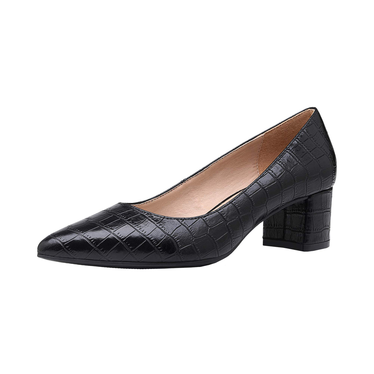 DREAM PAIRS Women's Chunky Low Block Heel Pumps