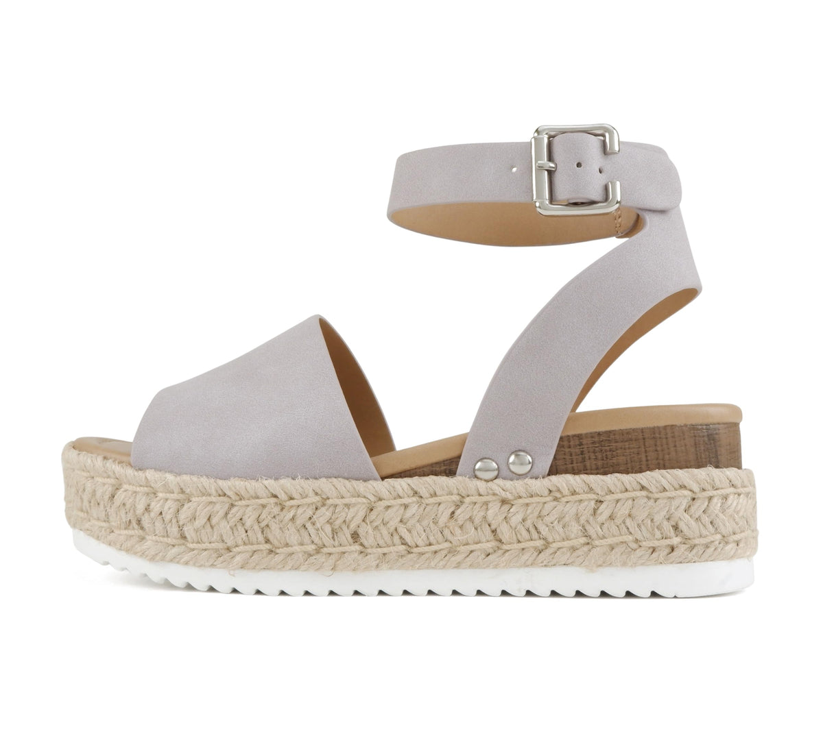 Soda Topic Open Toe Buckle Ankle Strap Espadrilles Flatform Wedge Casual Sandal