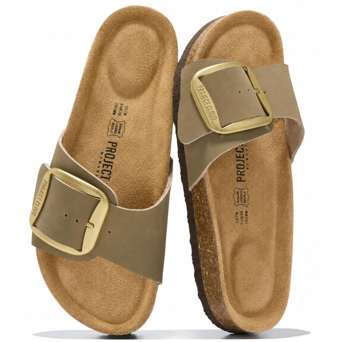 Project Cloud 100% Genuine Leather Sandals Women Comfortable Womens Slides
