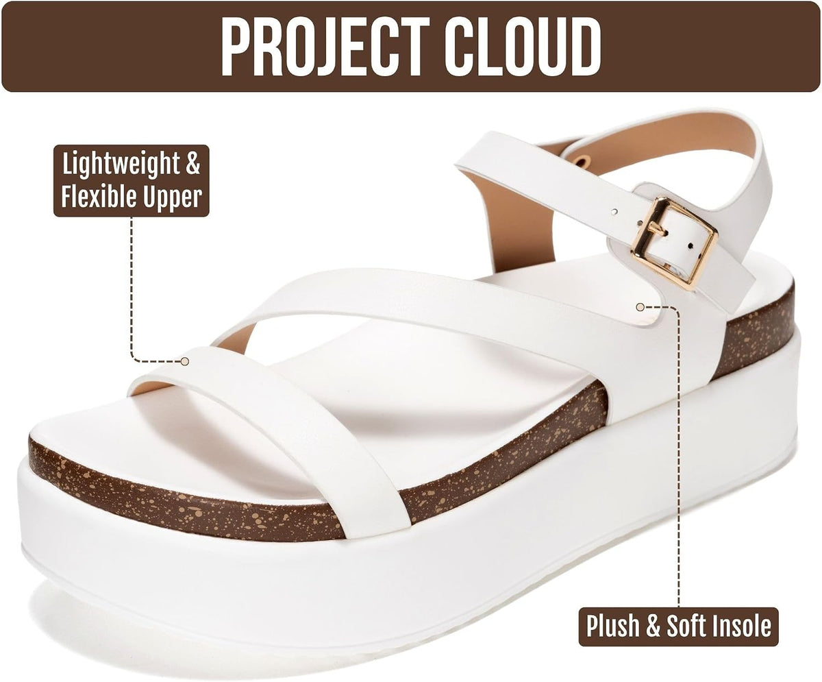 Project Cloud Adjustable Strap Platform Sandals Women Footwear
