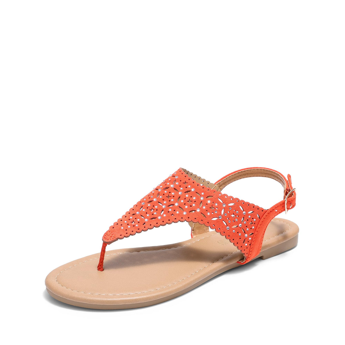 DREAM PAIRS Women's T-Strap Gladiator Flat Sandals
