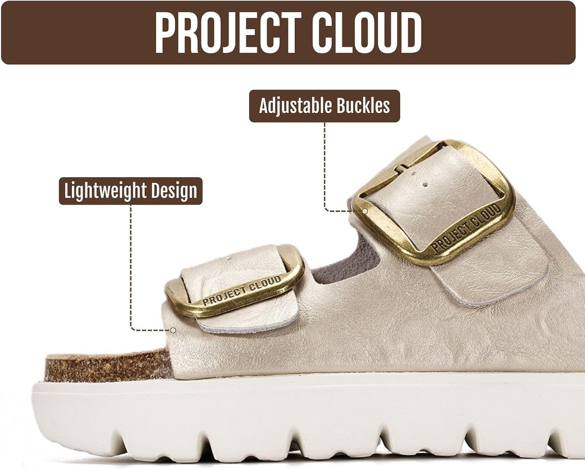Project Cloud 100% Genuine Leather Platform Sandals Women (Greecechunky)