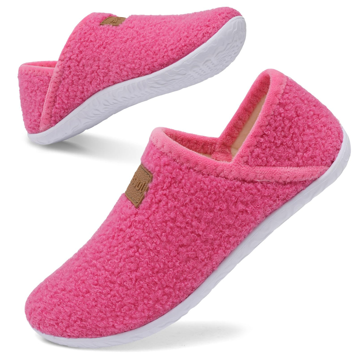 Spesoul Fuzzy House Slippers for Women Men Indoor Closed Back Lightweight Cozy Faux Furry Lining Barefoot House Shoes Slipper Socks for Bedroom Home Office Yoga Outdoor Walking Shoes