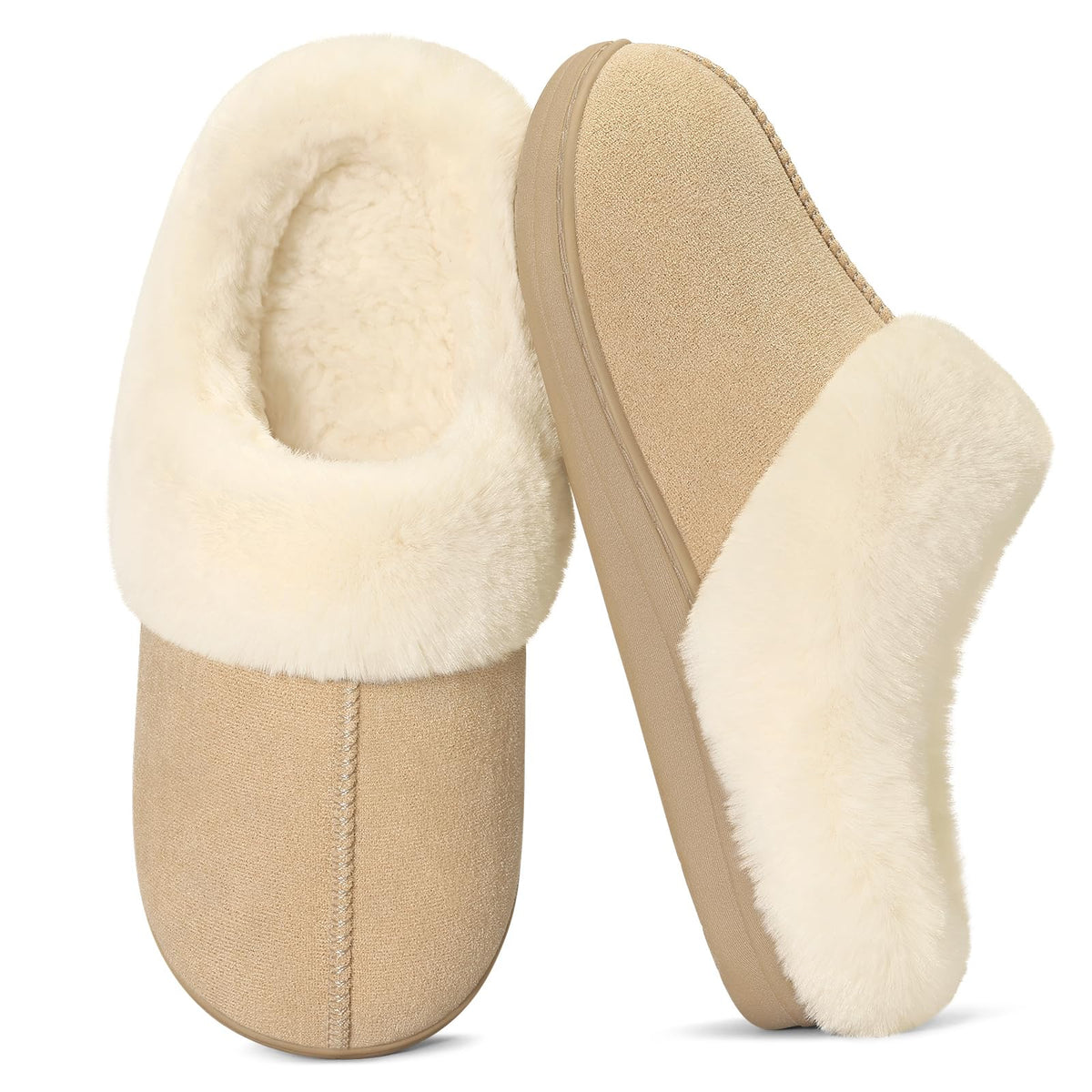 Evshine Women's Memory Foam Fuzzy Slippers Cozy House Shoes