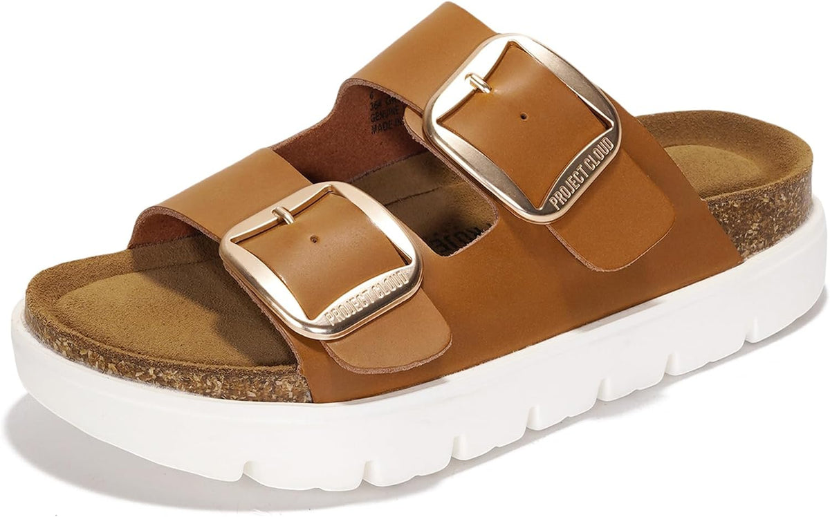 Project Cloud 100% Genuine Leather Platform Sandals Women (Greecechunky)
