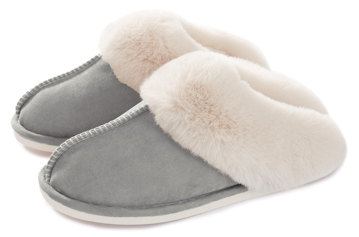 Donpapa Womens Fuzzy Slippers Memory Foam Warm Cozy Indoor House Shoes