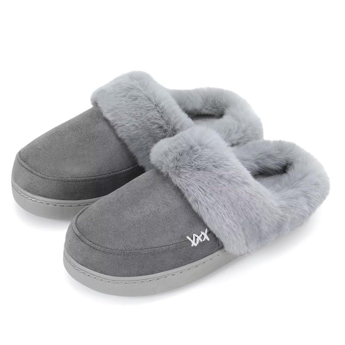 NineCiFun Women's and Men's Memory Foam House Slippers, Faux Fur Lined Indoor Fuzzy Slippers with No-slip Sole, Slip on Suede Home Shoes, Warm Winter Gift for Women & Men