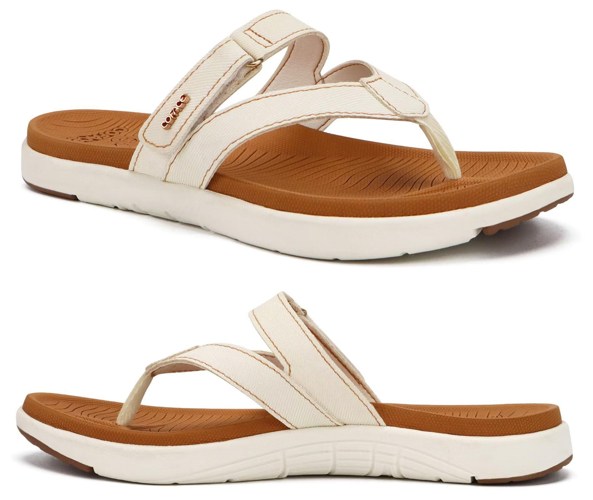COFACE Womens Orthopedic Flip Flops Arch Support Yoga Walking Thong Sandals
